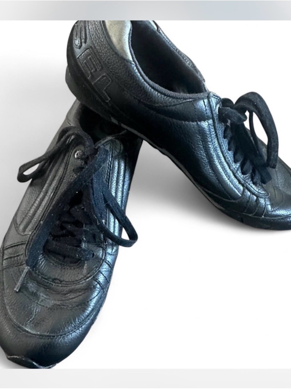 Y2K Diesel leather Men's Black Athletic Sneakers - Classic Low-Top Lace-Up
